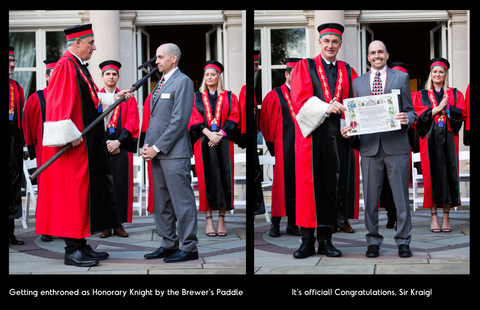 Yes, Sir! Honored To Be Knighted By the Brewer's Paddle!