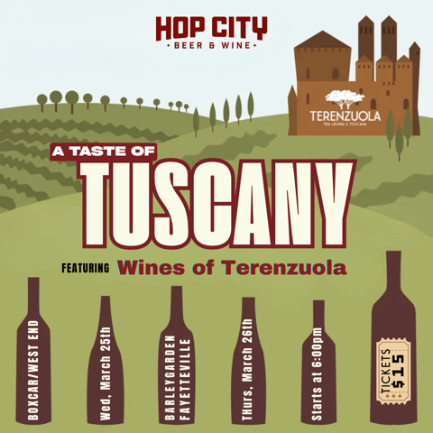 March Wine Tasting: A Taste of Tuscany